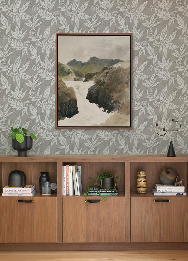 anita-pewter-woodland-floral-wallpaper-york-wallcoverings-4155-27327 - York Wallcoverings Wallpaper