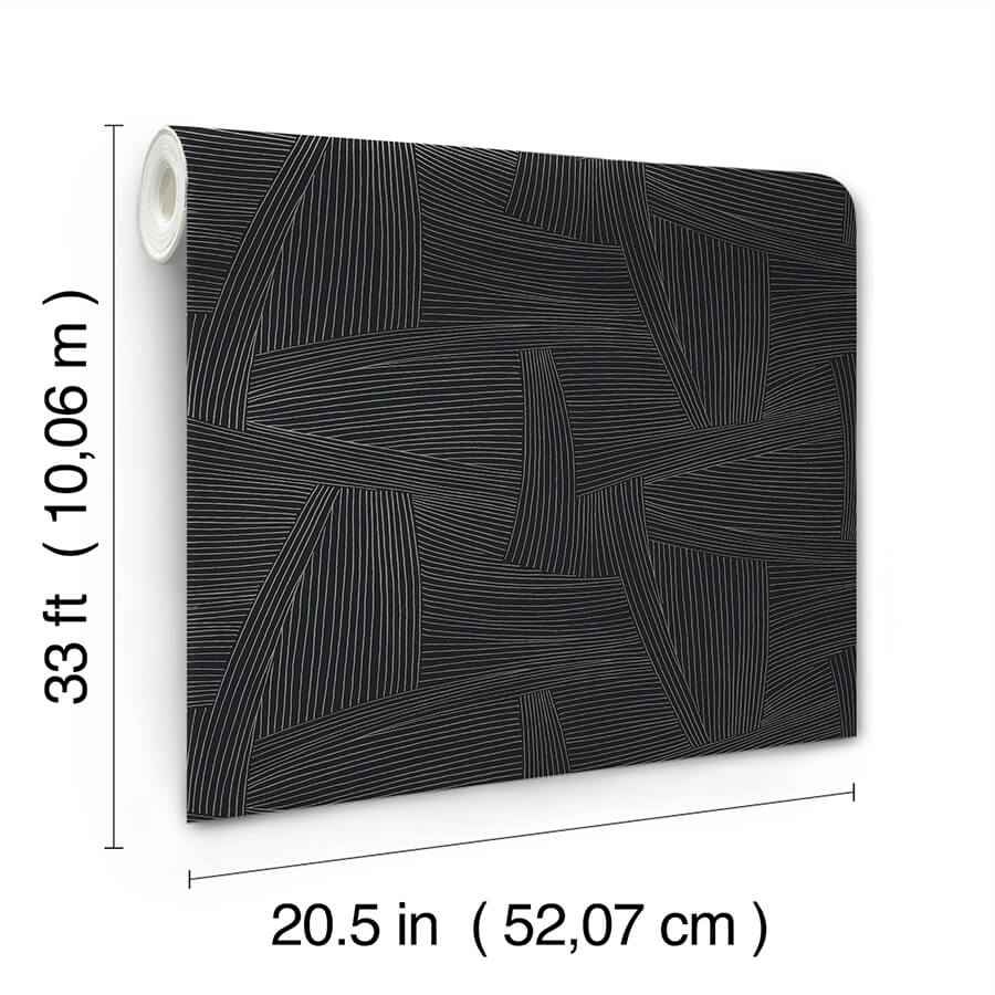 Reid Black Woven Geometric Wallpaper - York Wallcoverings - 4155-27330 - York Wallcoverings Wallpaper