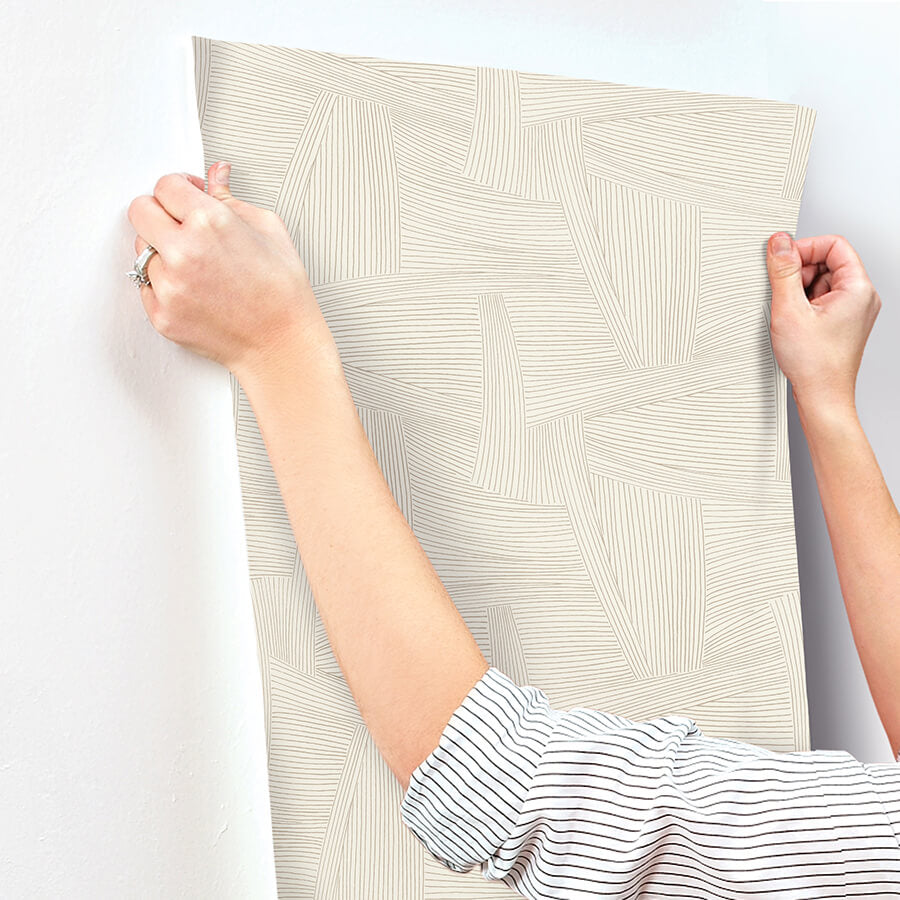 reid-light-brown-woven-geometric-wallpaper-york-wallcoverings-4155-27332 - York Wallcoverings Papel pintado