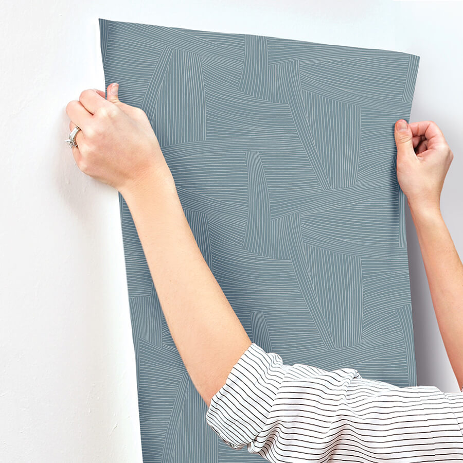 reid-sky-blue-woven-geometric-wallpaper-york-wallcoverings-4155-27334 - York Wallcoverings Papel pintado