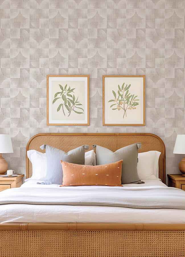 Woodbine Rose Abstract Geometric Wallpaper - York Wallcoverings - 4155-27341