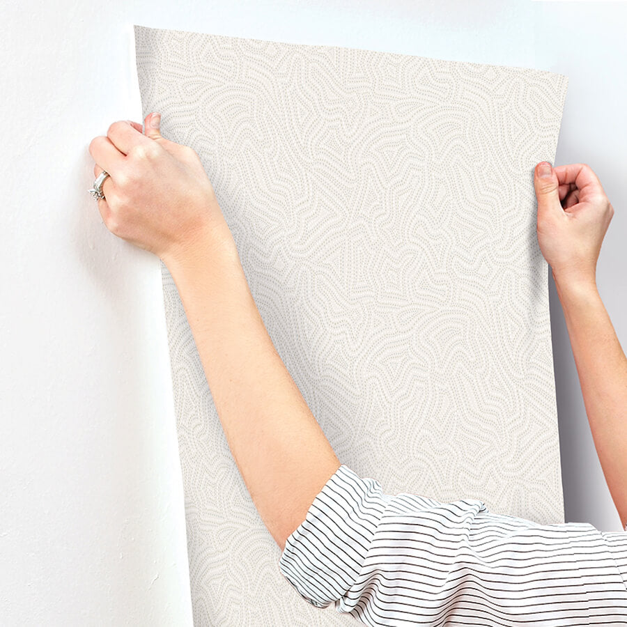 hollenback-ivory-dotted-abstract-wallpaper-york-wallcoverings-4155-27344 - York Wallcoverings Wallpaper