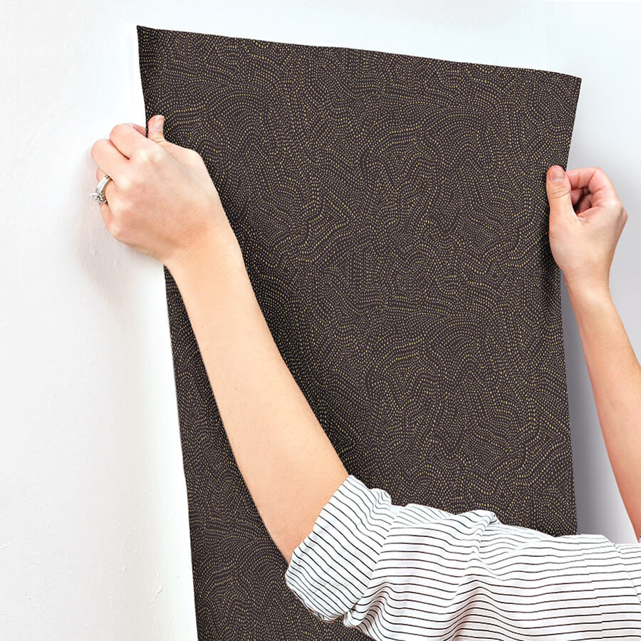 hollenback-black-dotted-abstract-wallpaper-york-wallcoverings-4155-27346 - York Wallcoverings Wallpaper