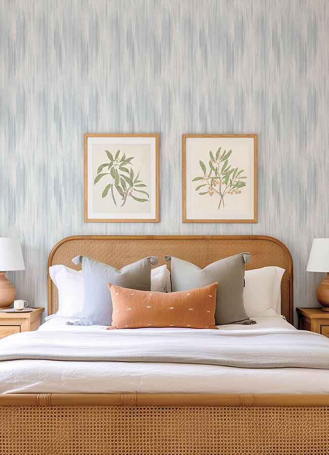 Elysian Sky Blue Ikat Wallpaper - York Wallcoverings - 4155-27350 - York Wallcoverings Wallpaper