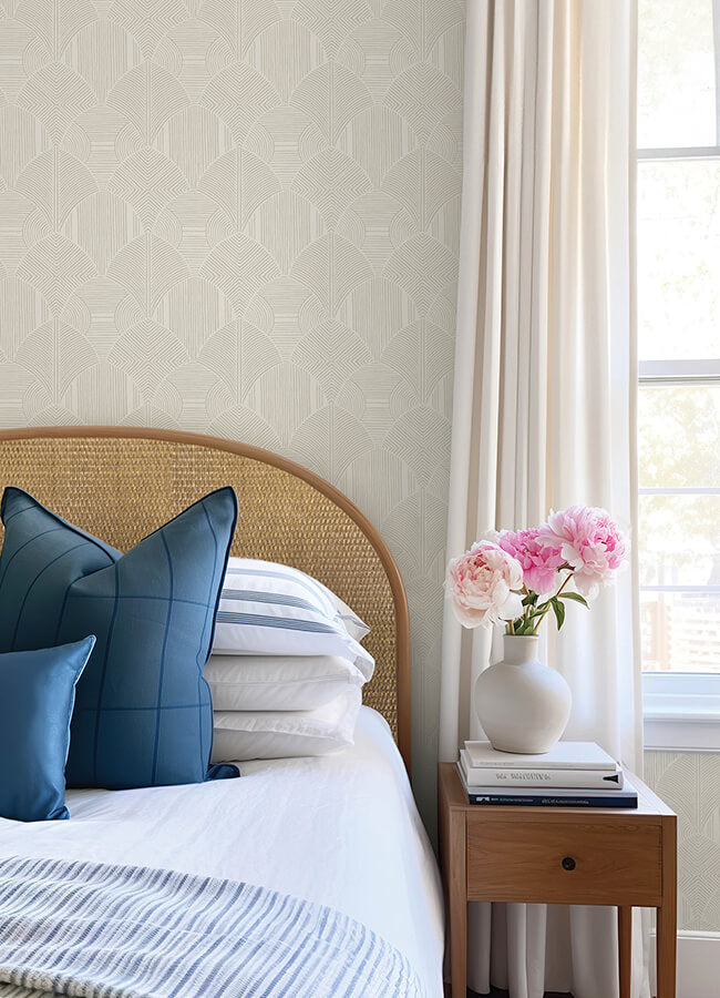 meyberg-ivory-geometric-wallpaper-york-wallcoverings-4155-72805 - York Wallcoverings Wallpaper