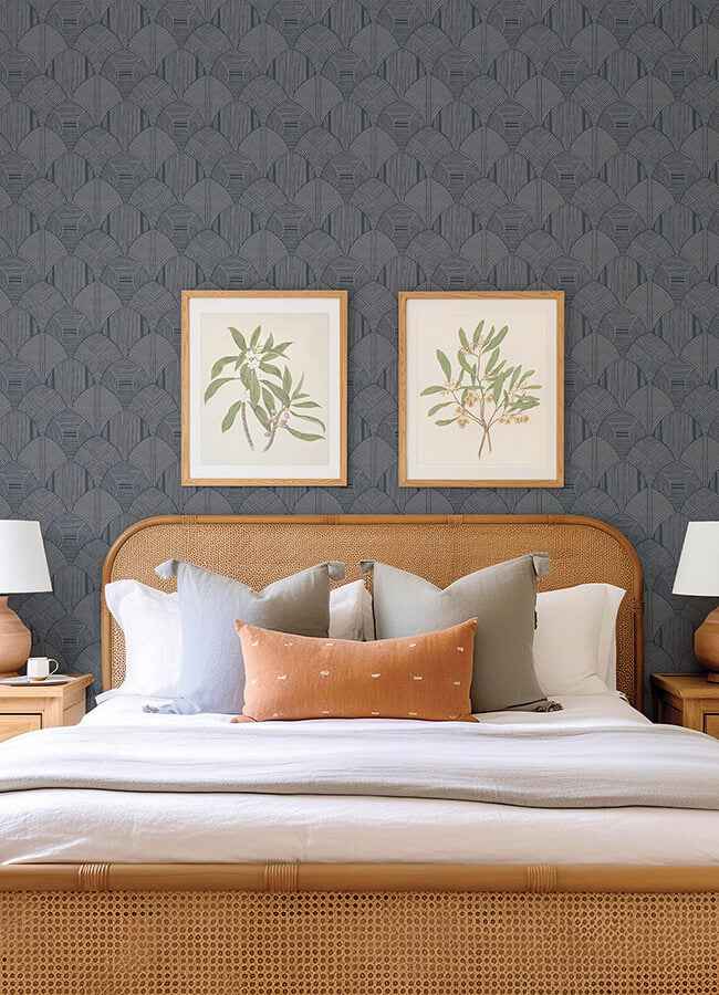 Meyberg Blue Geometric Wallpaper - York Wallcoverings - 4155-72807