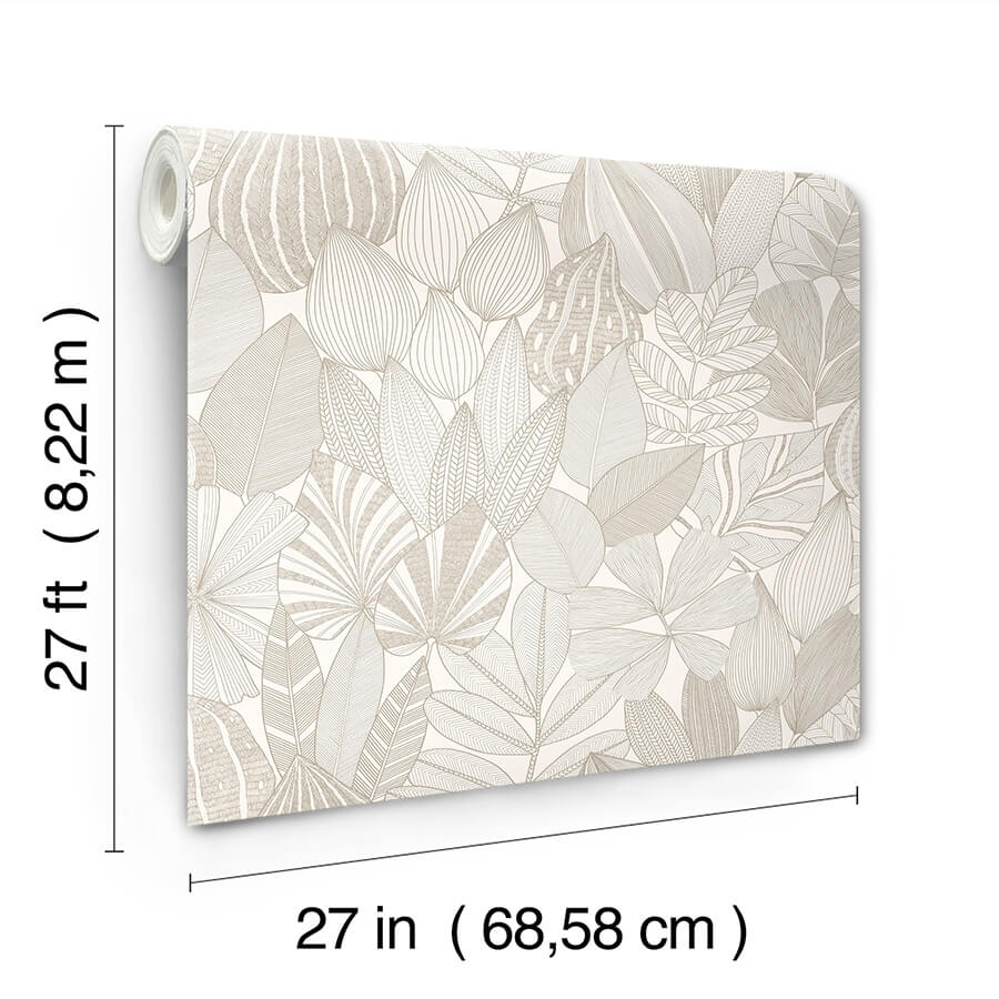 mathias-taupe-botanical-wallpaper-york-wallcoverings-4155-72808 - York Wallcoverings Papel pintado