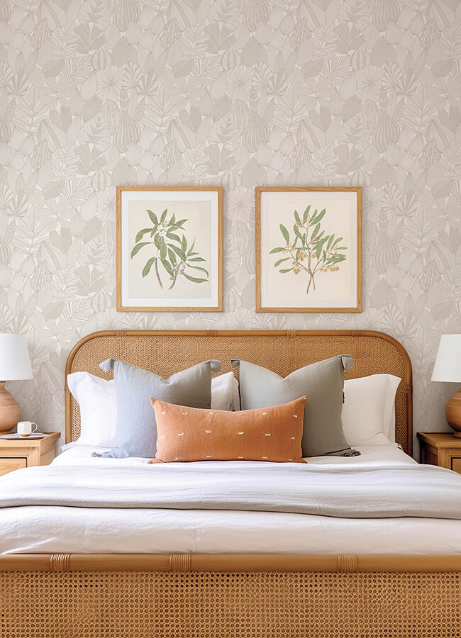 mathias-taupe-botanical-wallpaper-york-wallcoverings-4155-72808 - York Wallcoverings Papel pintado