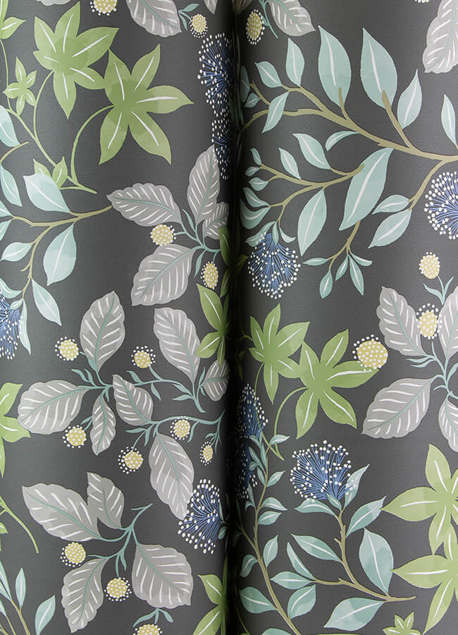 mildred-charcoal-botanical-trail-wallpaper-york-wallcoverings-4155-72815 - York Wallcoverings Wallpaper