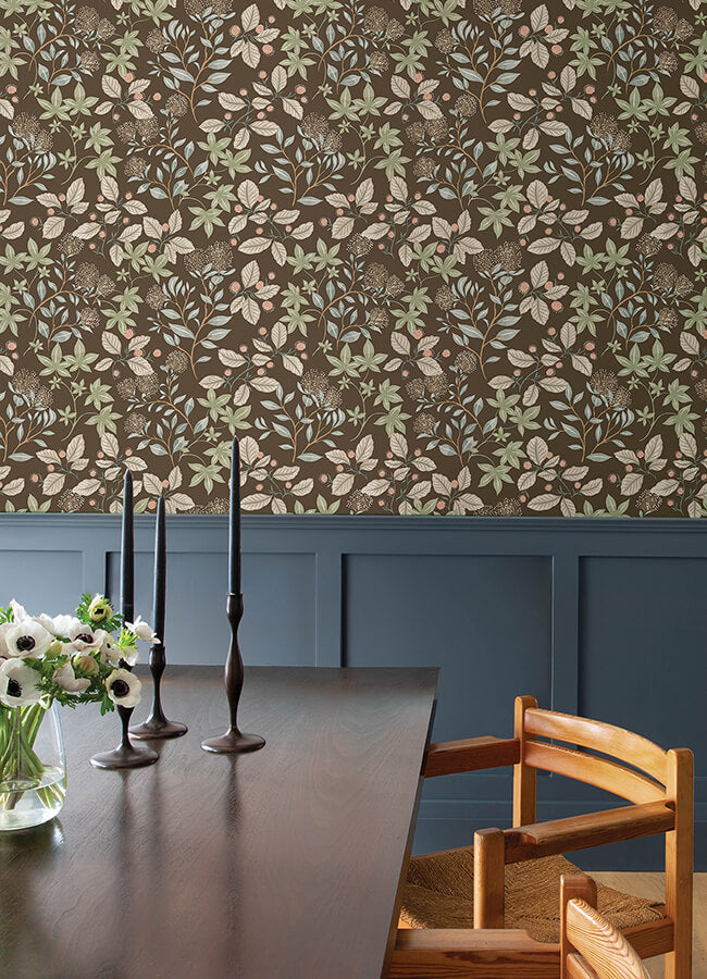 mildred-espresso-botanical-trail-wallpaper-york-wallcoverings-4155-72816 - York Wallcoverings Wallpaper