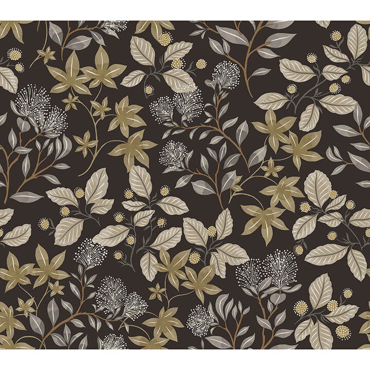 mildred-black-botanical-trail-wallpaper-york-wallcoverings-4155-72817 - York Wallcoverings Wallpaper