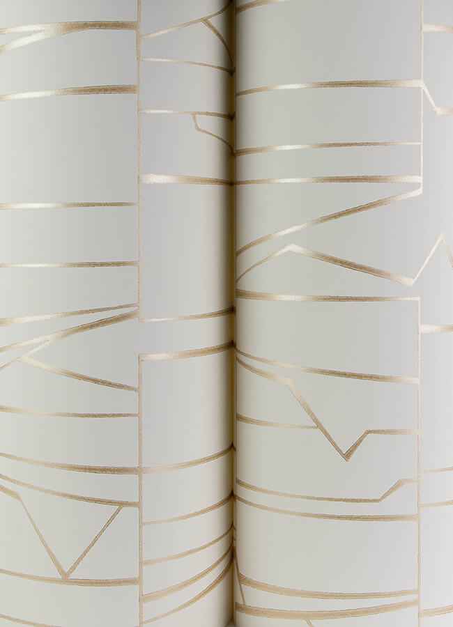 Huntington Gold Geometric Stripe Wallpaper - York Wallcoverings - 4155-72818 - York Wallcoverings Wallpaper