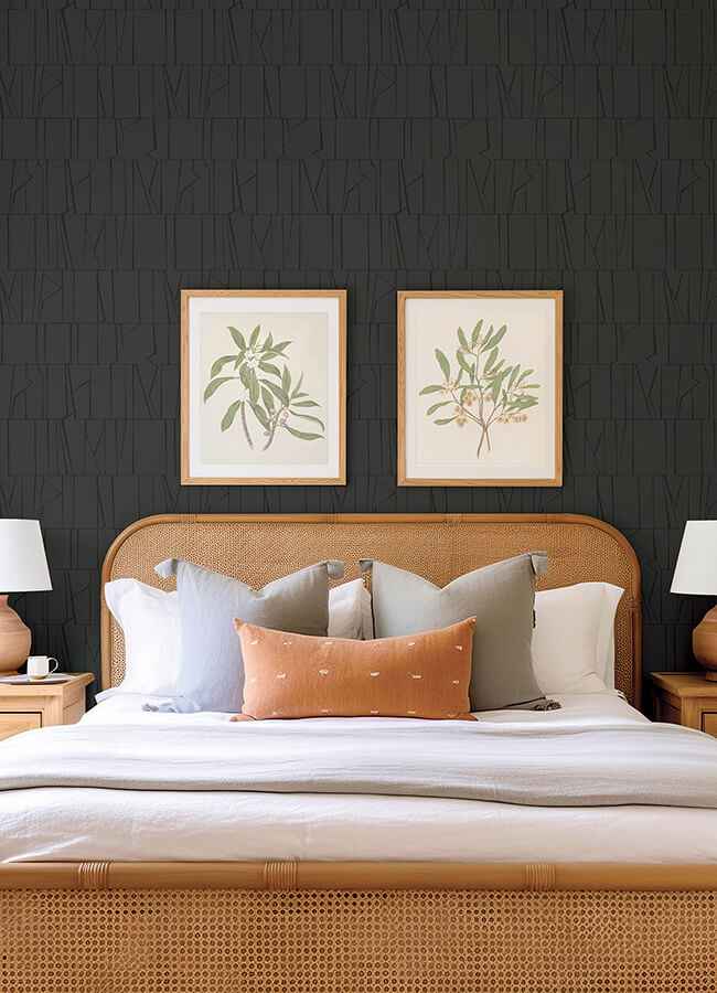 Huntington Charcoal Geometric Stripe Wallpaper - York Wallcoverings - 4155-72820 - York Wallcoverings Wallpaper