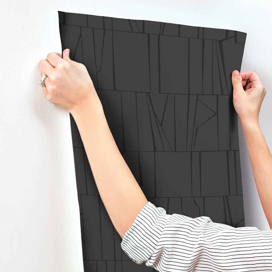 Huntington Charcoal Geometric Stripe Wallpaper - York Wallcoverings - 4155-72820 - York Wallcoverings Wallpaper