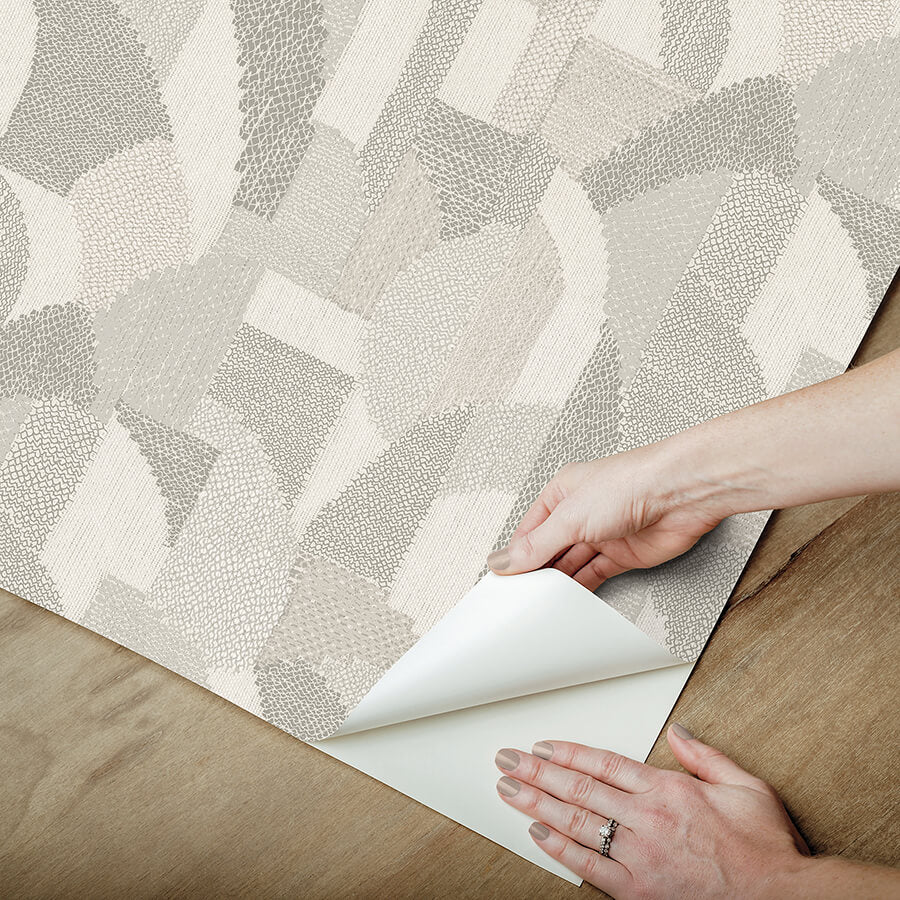 macario-taupe-peel-and-stick-wallpaper-york-wallcoverings-nus6370 - York Wallcoverings Wallpaper