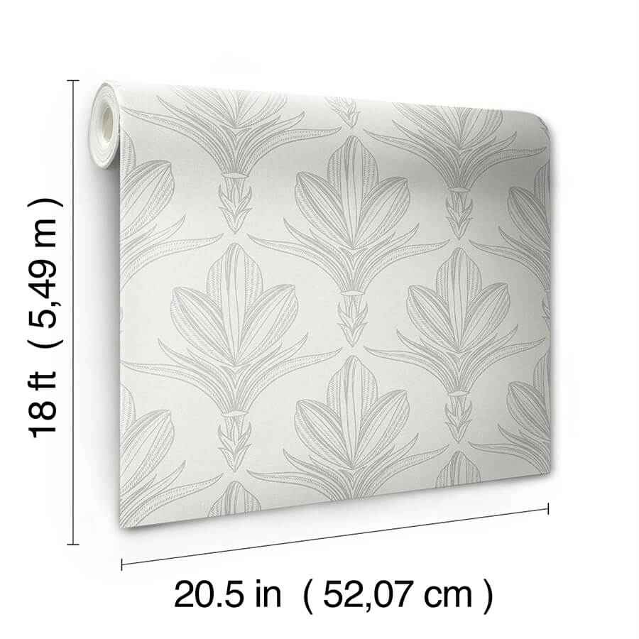 Larkyn Grey Peel & Stick Wallpaper - York Wallcoverings - NUS6373 - York Wallcoverings Wallpaper