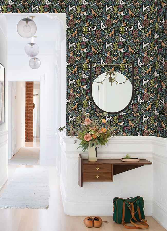 Must Love Dogs Charcoal Peel and Stick Wallpaper - York Wallcoverings - PFS6381 - York Wallcoverings Wallpaper