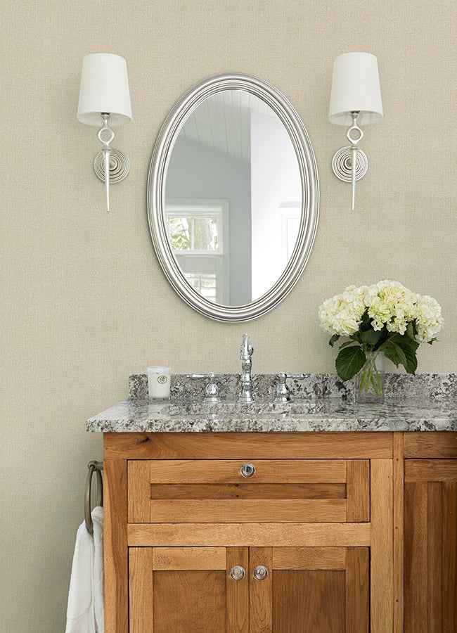 Natural Linen Khaki Textured Wallpaper - York Wallcoverings - 4168-16620 - York Wallcoverings Wallpaper