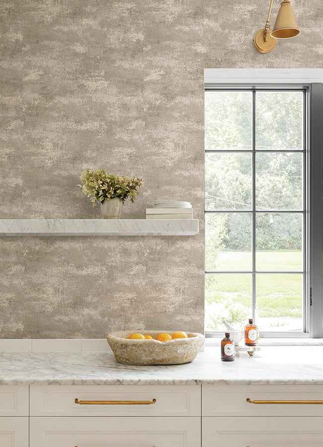 Al Fresco Chocolate Plaster Wallpaper - York Wallcoverings - 4168-17709 - York Wallcoverings Wallpaper