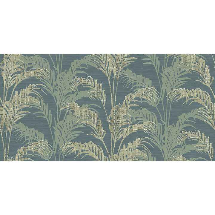 Rattan Teal Palm Wallpaper - York Wallcoverings - 4168-17731
