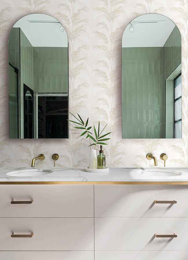 Rattan Ivory Palm Wallpaper - York Wallcoverings - 4168-17735 - York Wallcoverings Wallpaper