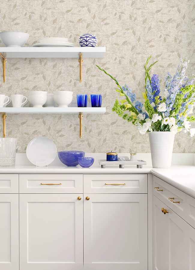 Stonewall Ivory Vine Wallpaper - York Wallcoverings - 4168-17745 - York Wallcoverings Wallpaper