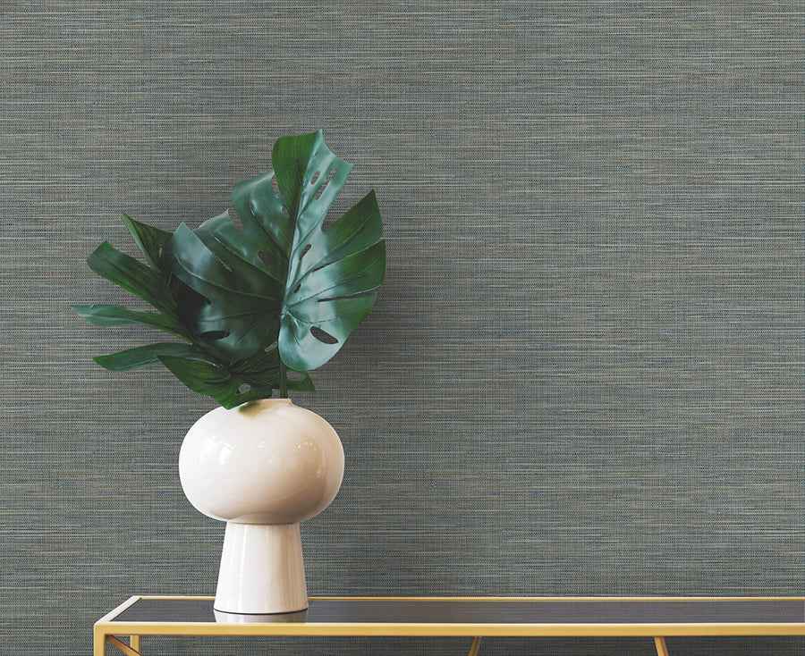 Winn Sapphire Faux Grasscloth Wallpaper - York Wallcoverings - 4174-4610 - York Wallcoverings Wallpaper