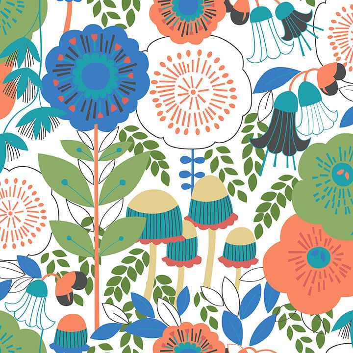 Dream Garden Off White Peel and Stick Wallpaper - York Wallcoverings - MCS6396