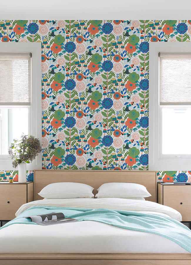 Dream Garden Off White Peel and Stick Wallpaper - York Wallcoverings - MCS6396 - York Wallcoverings Wallpaper