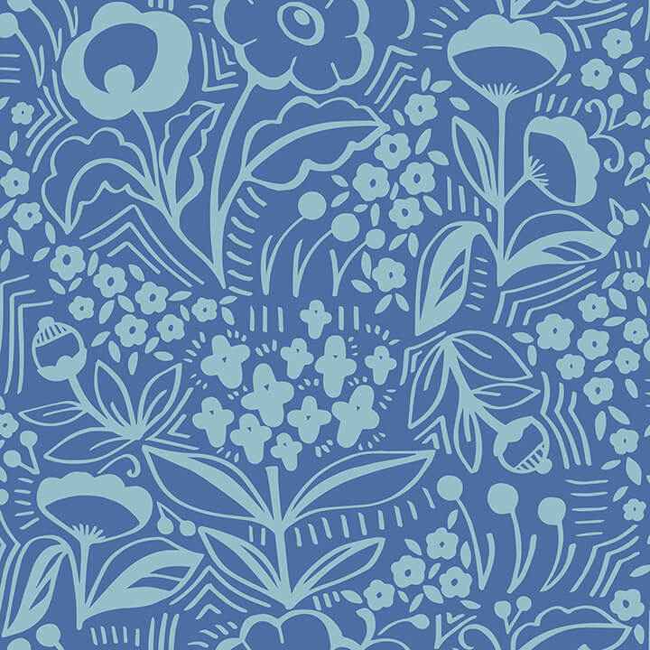 Jeani Blue Peel & Stick Wallpaper - York Wallcoverings - MCS6402