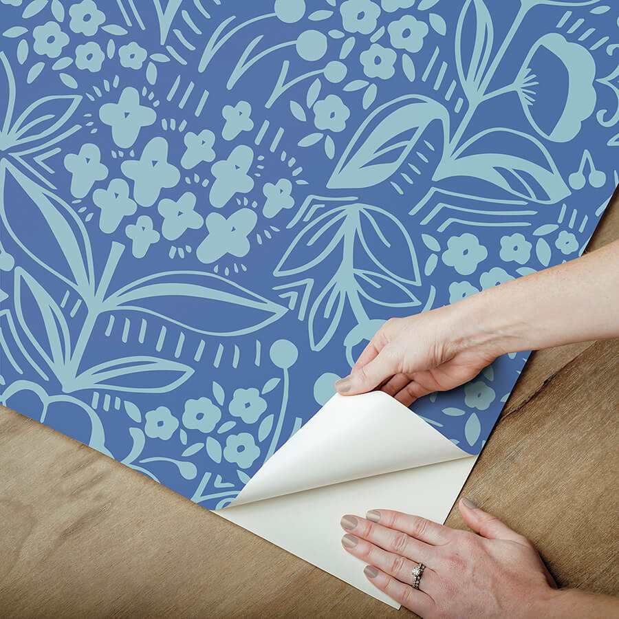 jeani-blue-peel-and-stick-wallpaper-york-wallcoverings-mcs6402 - York Wallcoverings Wallpaper