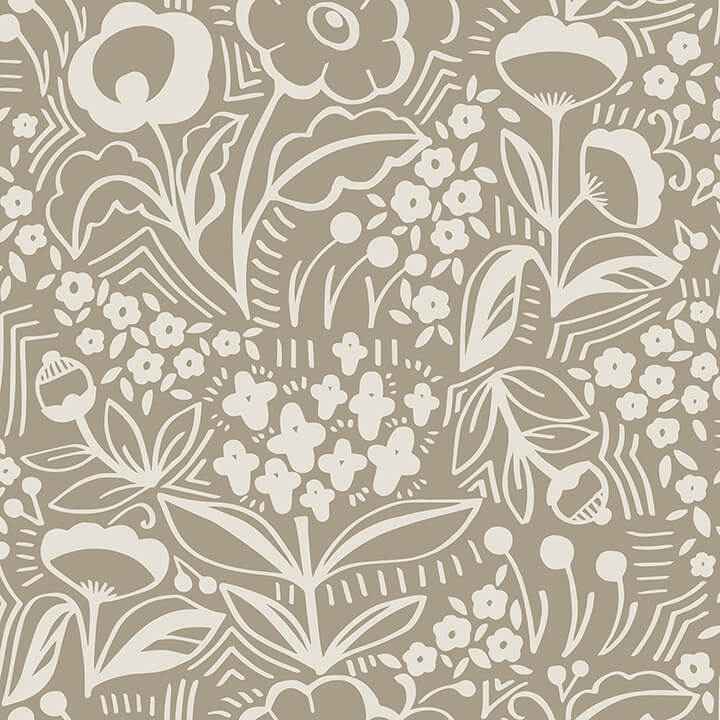 Jeani Light Brown Peel and Stick Wallpaper - York Wallcoverings - MCS6403