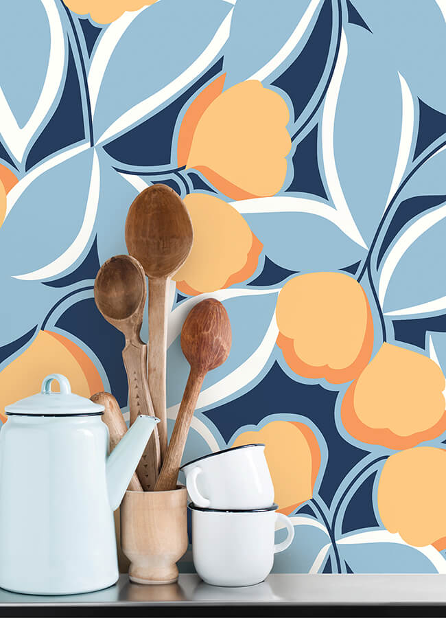 talia-light-blue-peel-and-stick-wallpaper-york-wallcoverings-mcs6406 - York Wallcoverings Wallpaper