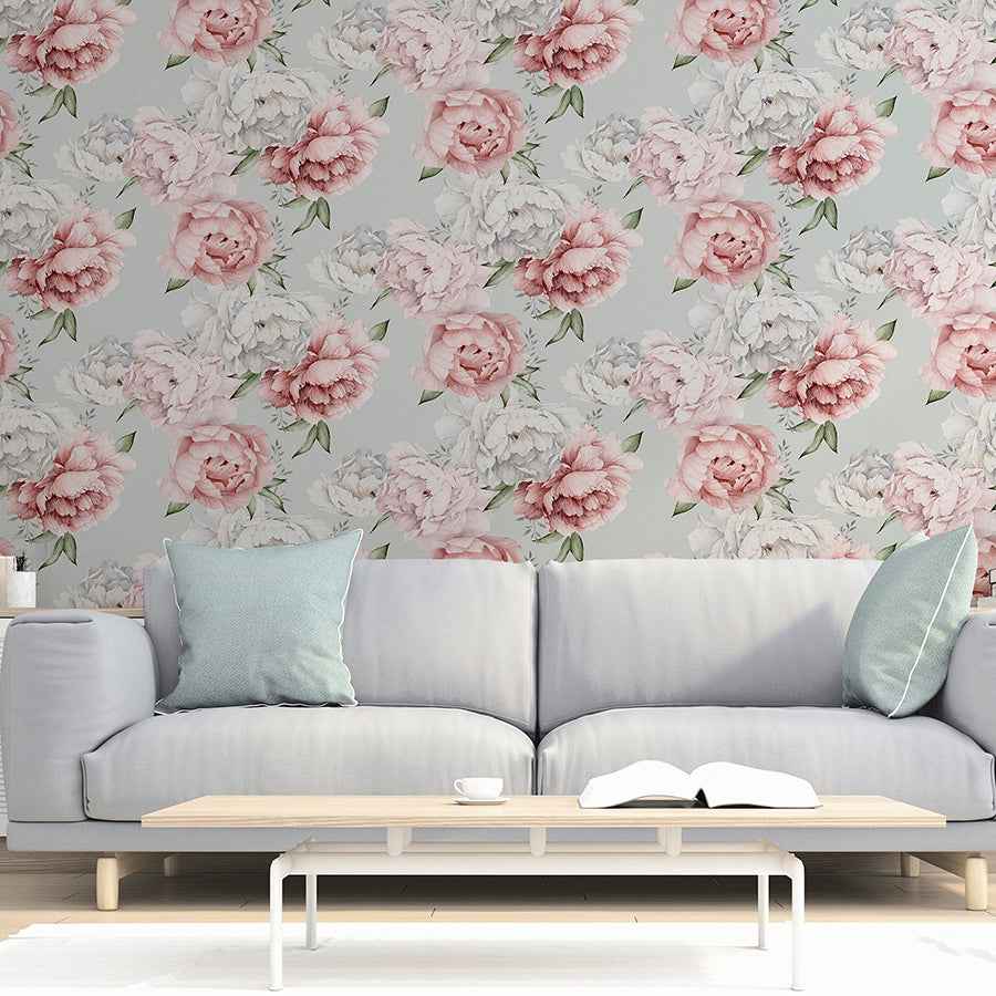 Sophie Mint Floral Wallpaper - York Wallcoverings - AH251908 - York Wallcoverings Wallpaper