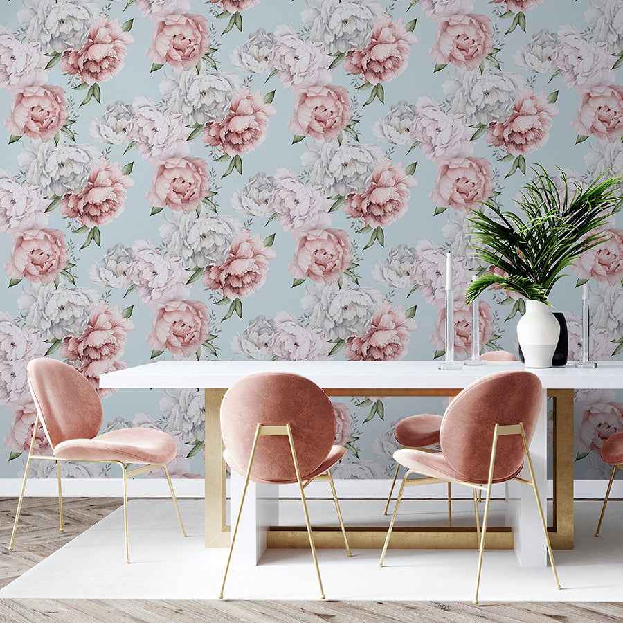 Sophie Mint Floral Wallpaper - York Wallcoverings - AH251908 - York Wallcoverings Wallpaper