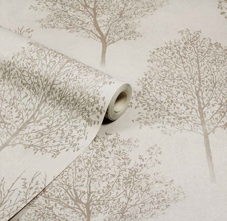Agatha Beige Trees Wallpaper - York Wallcoverings - AH256702 - York Wallcoverings Wallpaper
