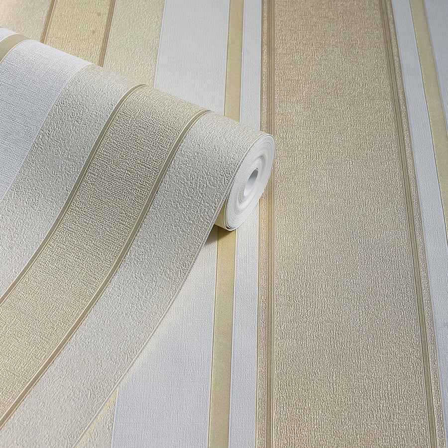 Palazzo Neutral Stripe Wallpaper - York Wallcoverings - AH290502 - York Wallcoverings Wallpaper