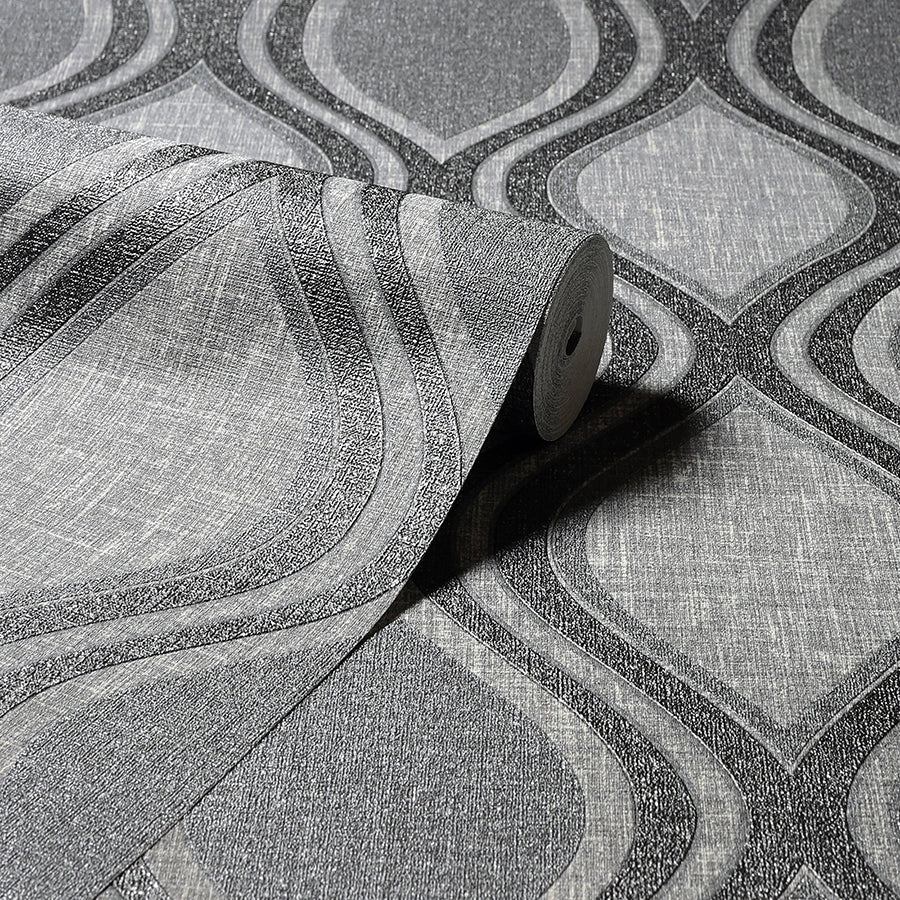 ignatius-charcoal-ogee-wallpaper-york-wallcoverings-ah295100 - York Wallcoverings Wallpaper