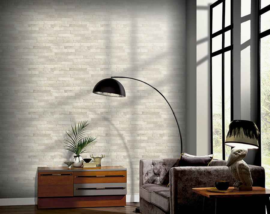 Mortimer Taupe Brick Wallpaper - York Wallcoverings - AH295201 - York Wallcoverings Wallpaper