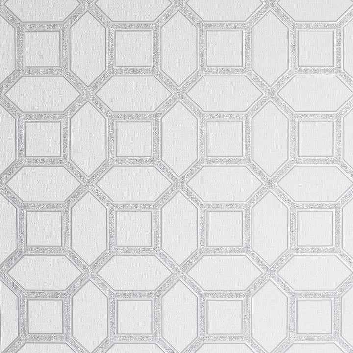 Marjorie Silver Trellis Wallpaper - York Wallcoverings - AH295603 - York Wallcoverings Wallpaper