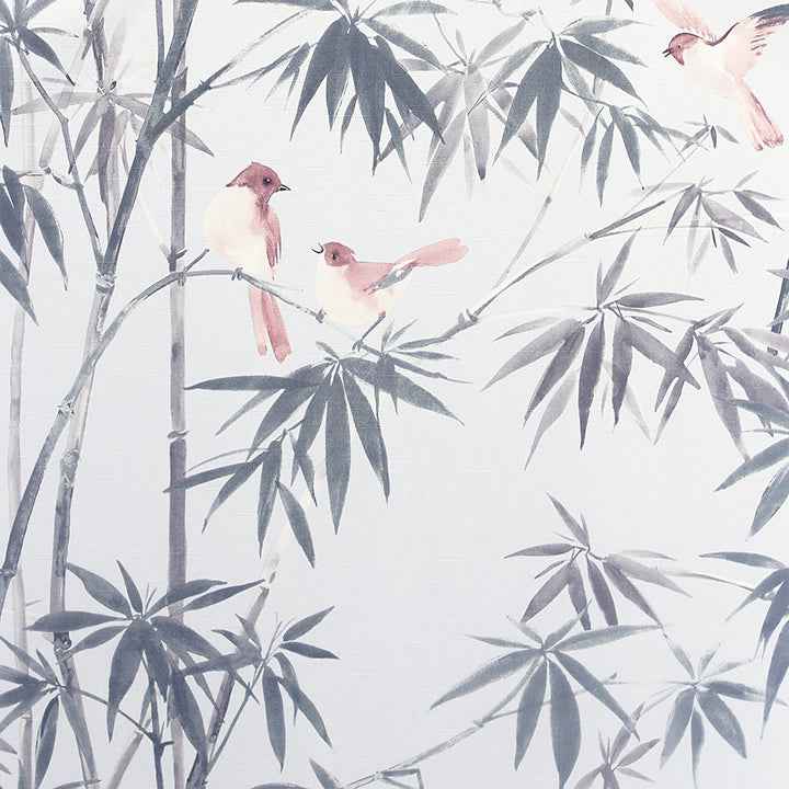 Arisu Grey Birds and Bamboo Wallpaper - York Wallcoverings - AH296401 - York Wallcoverings Wallpaper