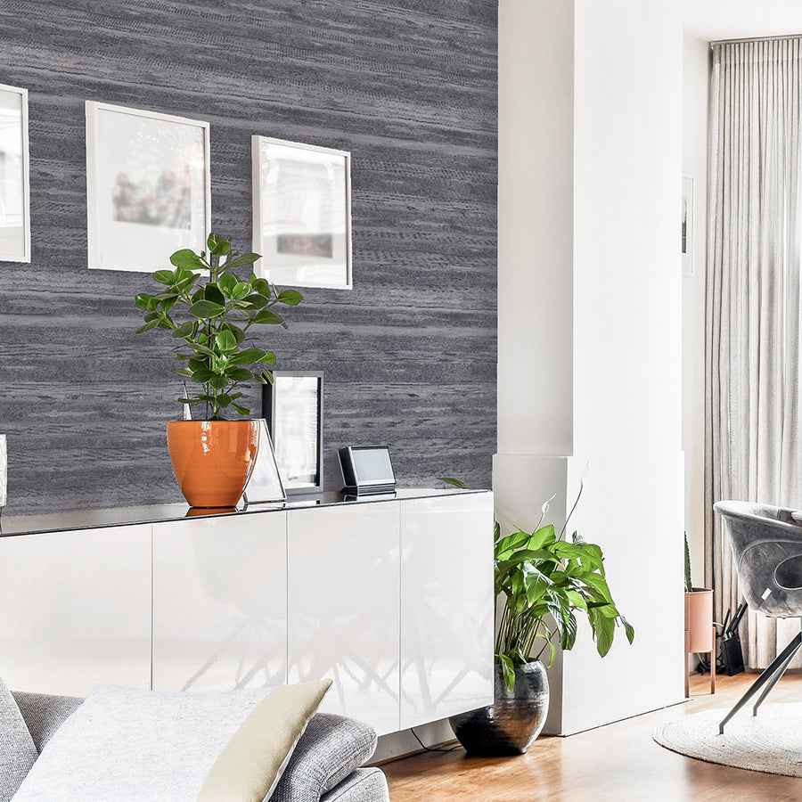 Philomena Pewter Striated Wallpaper - York Wallcoverings - AH297702 - York Wallcoverings Wallpaper