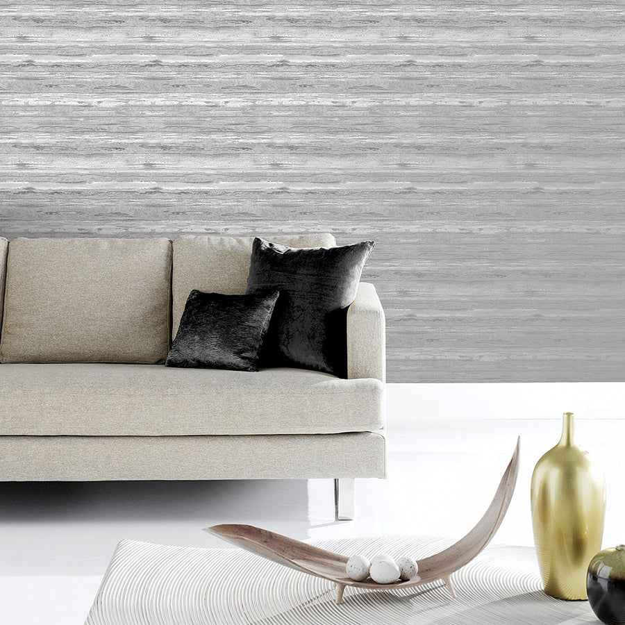Philomena Silver Striated Wallpaper - York Wallcoverings - AH297703 - York Wallcoverings Wallpaper