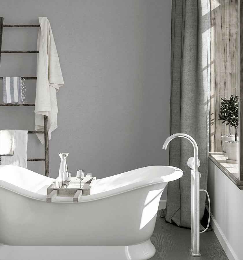 Monty Grey Faux Fabric Wallpaper - York Wallcoverings - AH532503 - York Wallcoverings Wallpaper