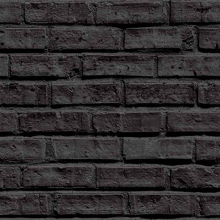 Abner Black Brick Wallpaper - York Wallcoverings - AH623007