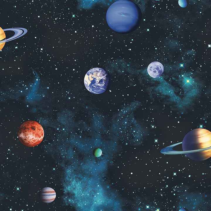 Albert Black Cosmos Wallpaper - York Wallcoverings - AH668100