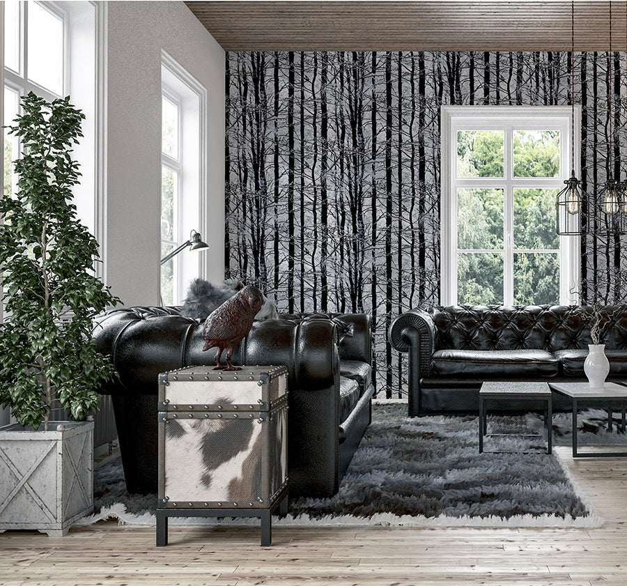 frosted-silver-winter-grove-wallpaper-york-wallcoverings-ah670200 - York Wallcoverings Wallpaper