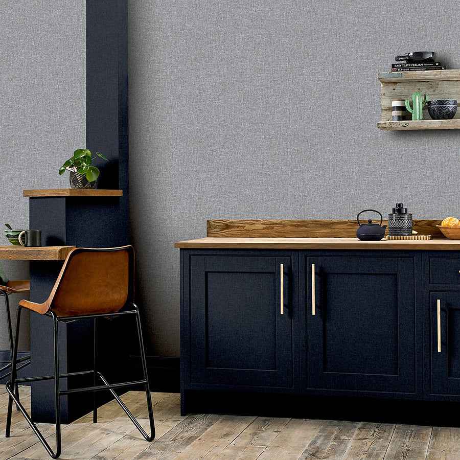 Maisie Grey Linen Wallpaper - York Wallcoverings - AH676007 - York Wallcoverings Wallpaper