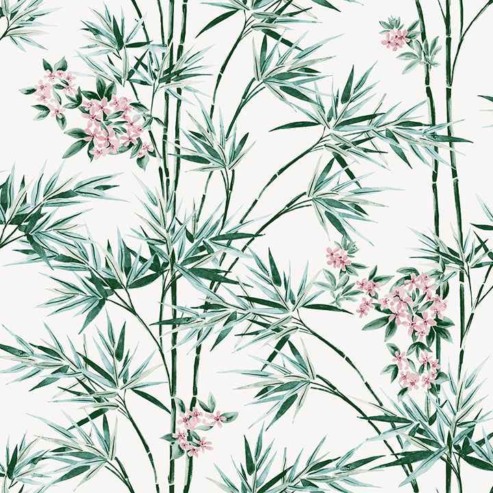 Ayumi White Glitter Bamboo Wallpaper - York Wallcoverings - AH692509 - York Wallcoverings Wallpaper