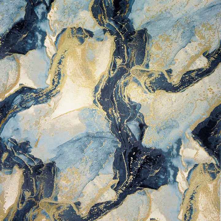 Ursula Dark Blue Abstract Wallpaper - York Wallcoverings - AH693404